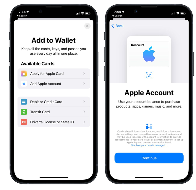 铁山港苹果手机维修分享iOS 15.5钱包App如何添加 Apple 账户 